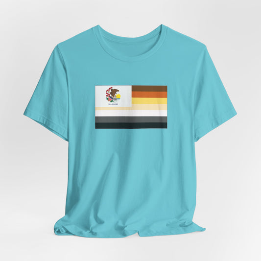 Illinois Bear Pride Flag T-shirt, Several Color Options
