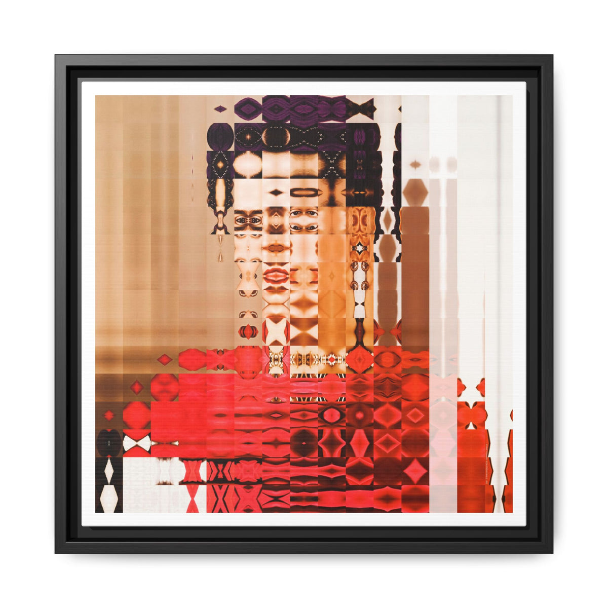 Iconic Feminist Artist 2 Abstract Portrait Collage Art, Matte Canvas, Framed (Multi-color options)
