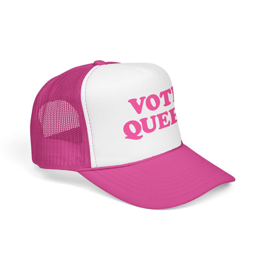 VOTE QUEER Trucker Cap: Pink, Queer Visibility & Voter Power Statement Hat