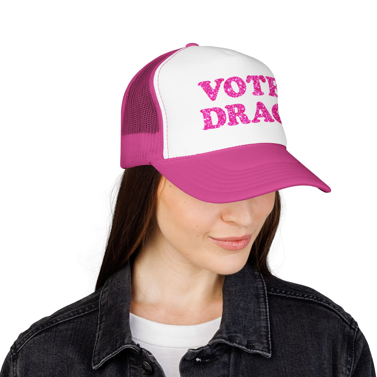 VOTE DRAG Trucker Cap, Drag Visibility & Creative Freedom Statement Hat