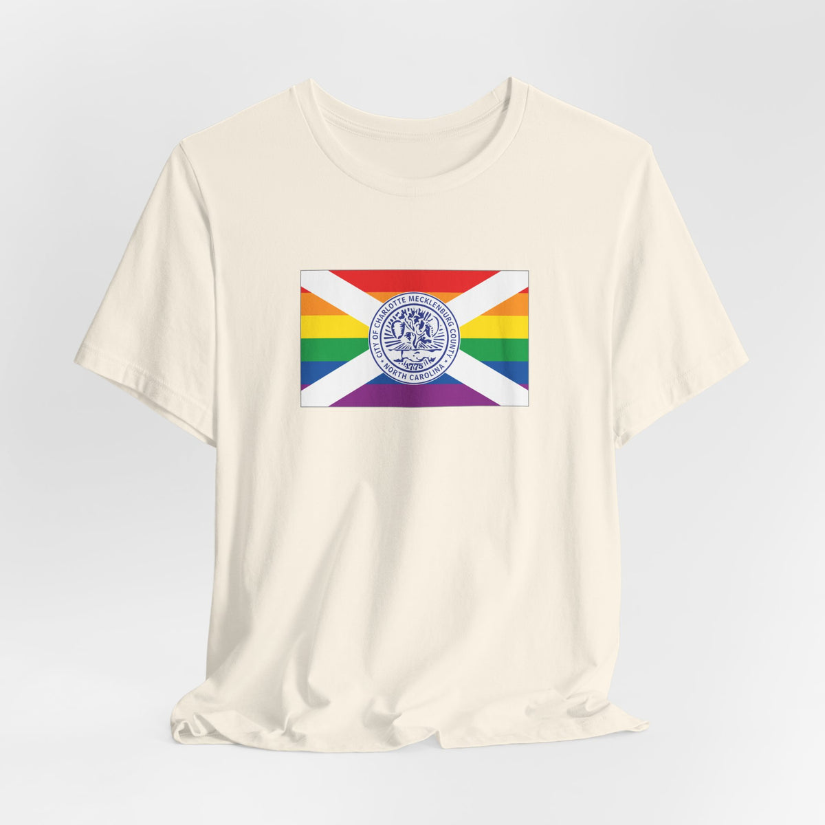 Charlotte, North Carolina Rainbow Pride Flag T-shirt, Several Color Options