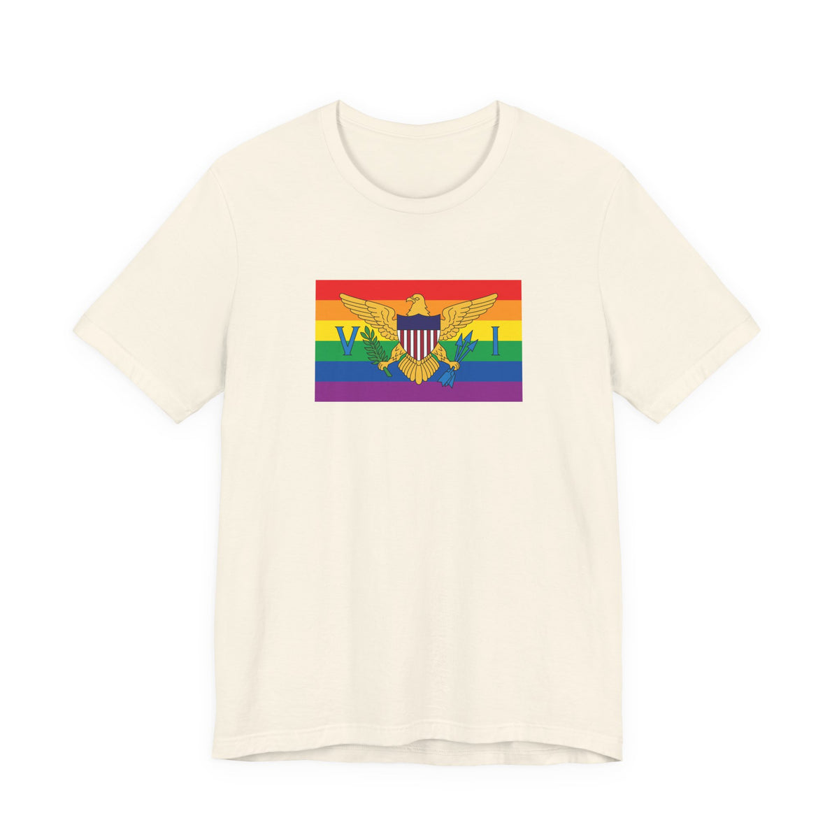 U.S. Virgin Islands Rainbow Pride Flag T-shirt, Several Color Options