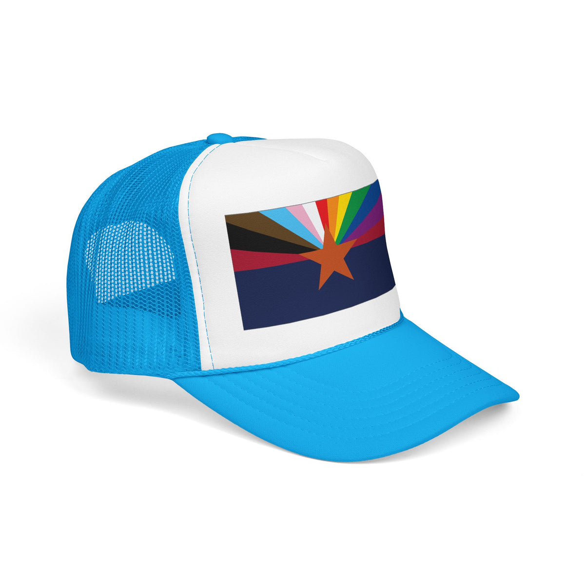 Arizona Rainbow Pride Flag "UNITED" Printed Foam Trucker Hat, Several Color Options
