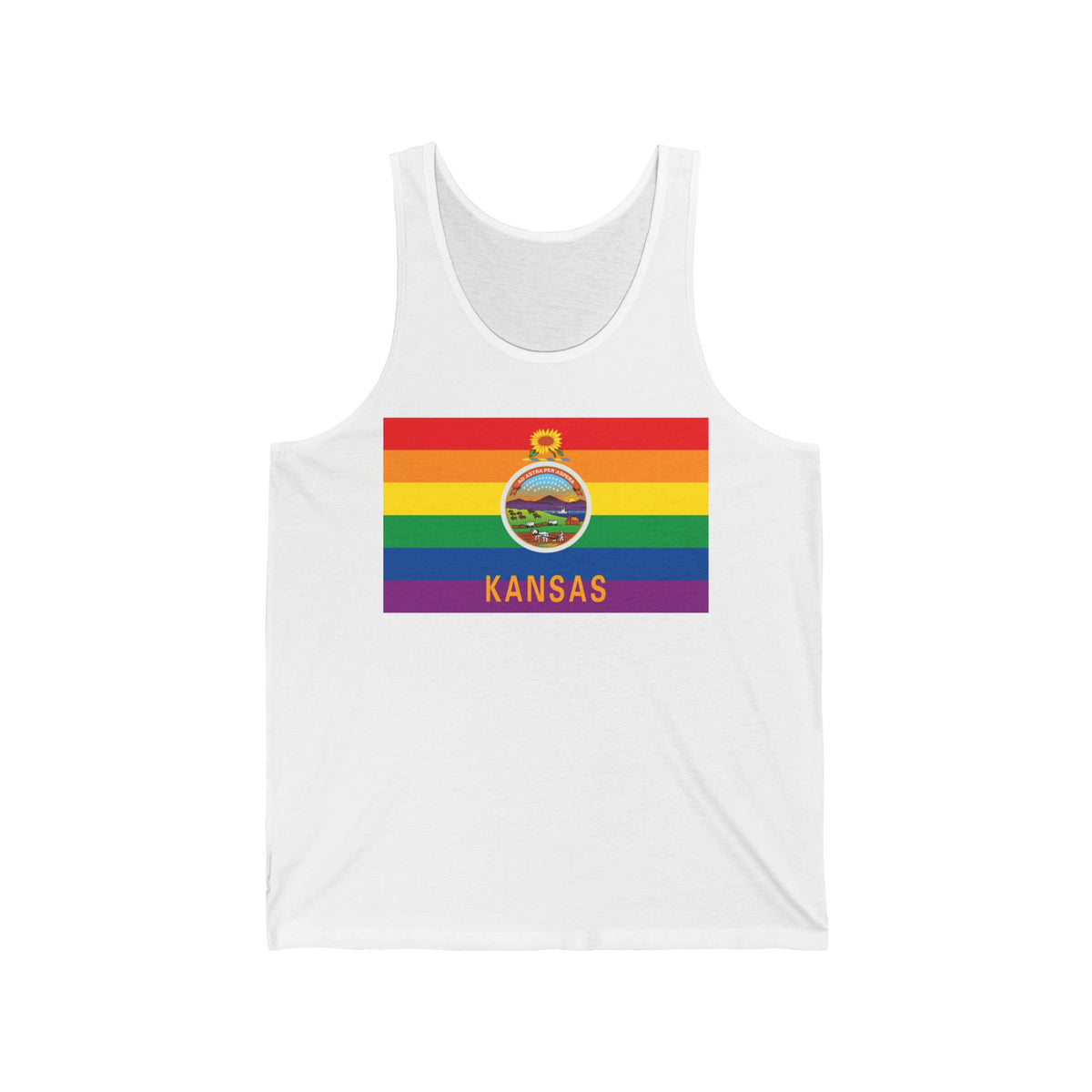 Kansas Rainbow Pride Flag Jersey Tank