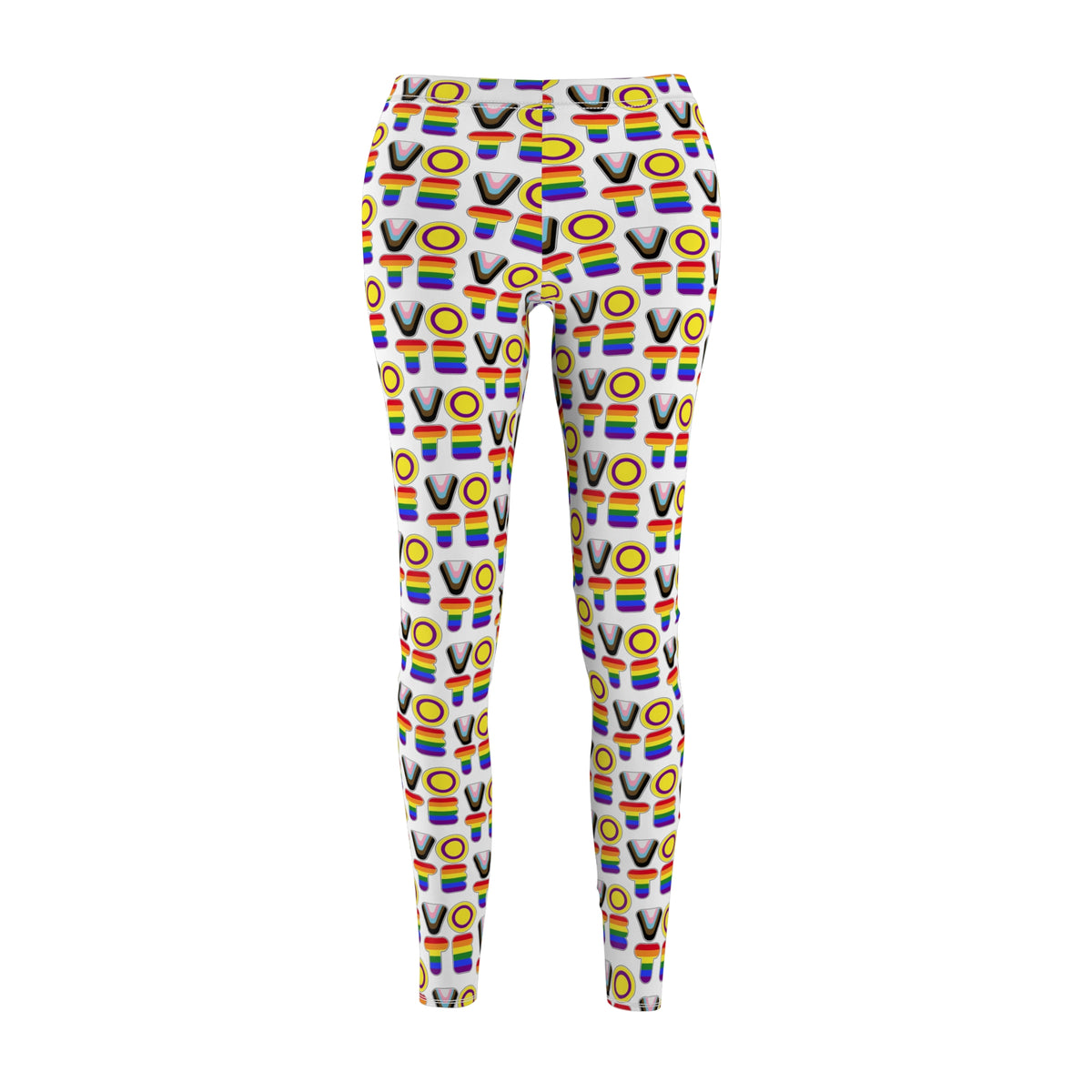 VOTE Leggings - new progress pride deco on white