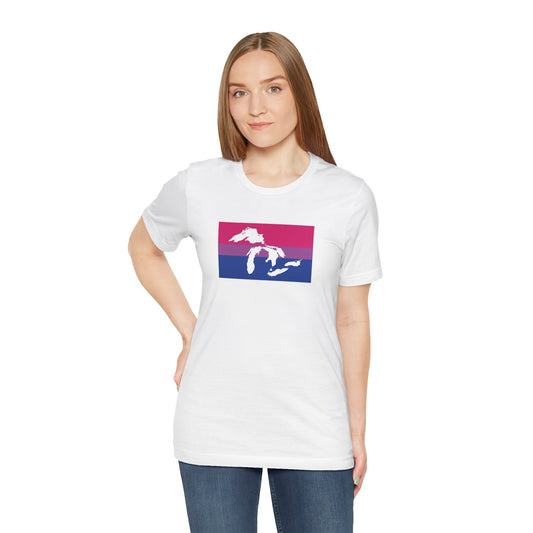 Great Lakes Region Bisexual Pride Flag T-shirt, Several Color Options