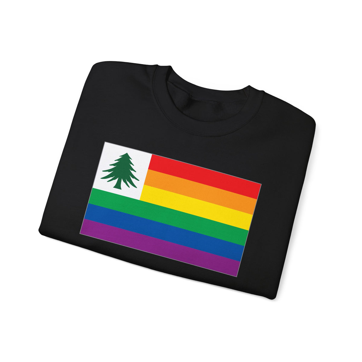 New England Rainbow Pride Flag Unisex Crewneck Sweatshirt, White, Black or Light Pink