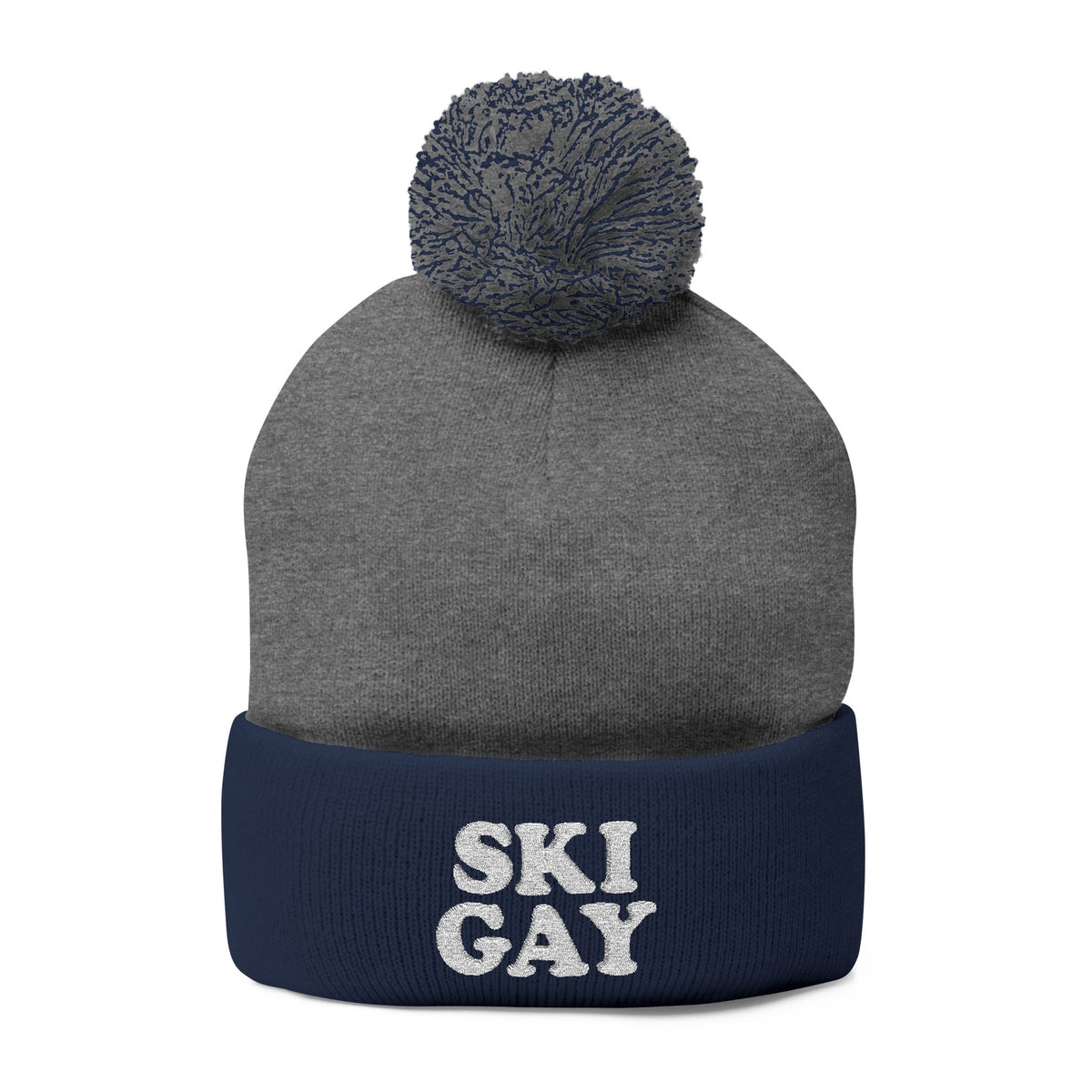 SKI GAY Pom Pom Beanie - white deco