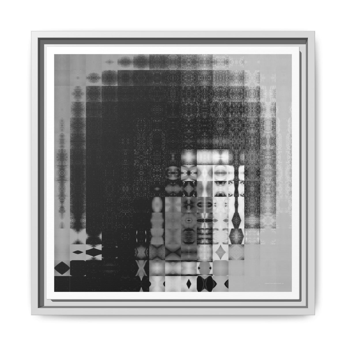 Feminist Icon Angela Davis Abstract Portrait Collage Art, Matte Canvas, Framed (Multi-color options)