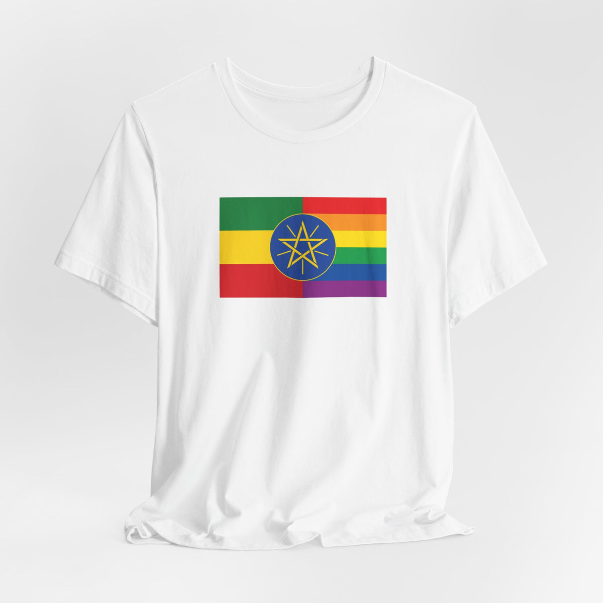 Ethiopia Rainbow Pride Flag T-shirt, Several Color Options