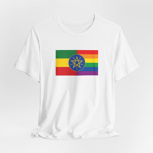Ethiopia Rainbow Pride Flag T-shirt, Several Color Options