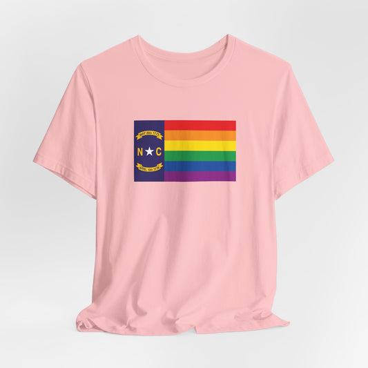 North Carolina Rainbow Pride Flag T-shirt, Several Color Options