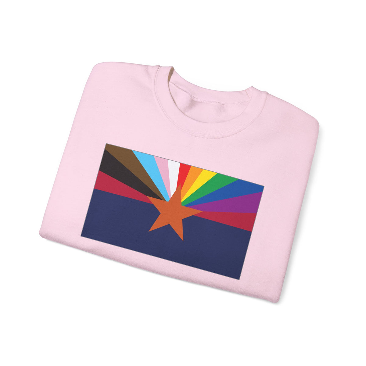 Arizona Rainbow Pride Flag Unisex Crewneck Sweatshirt, White, Black or Light Pink