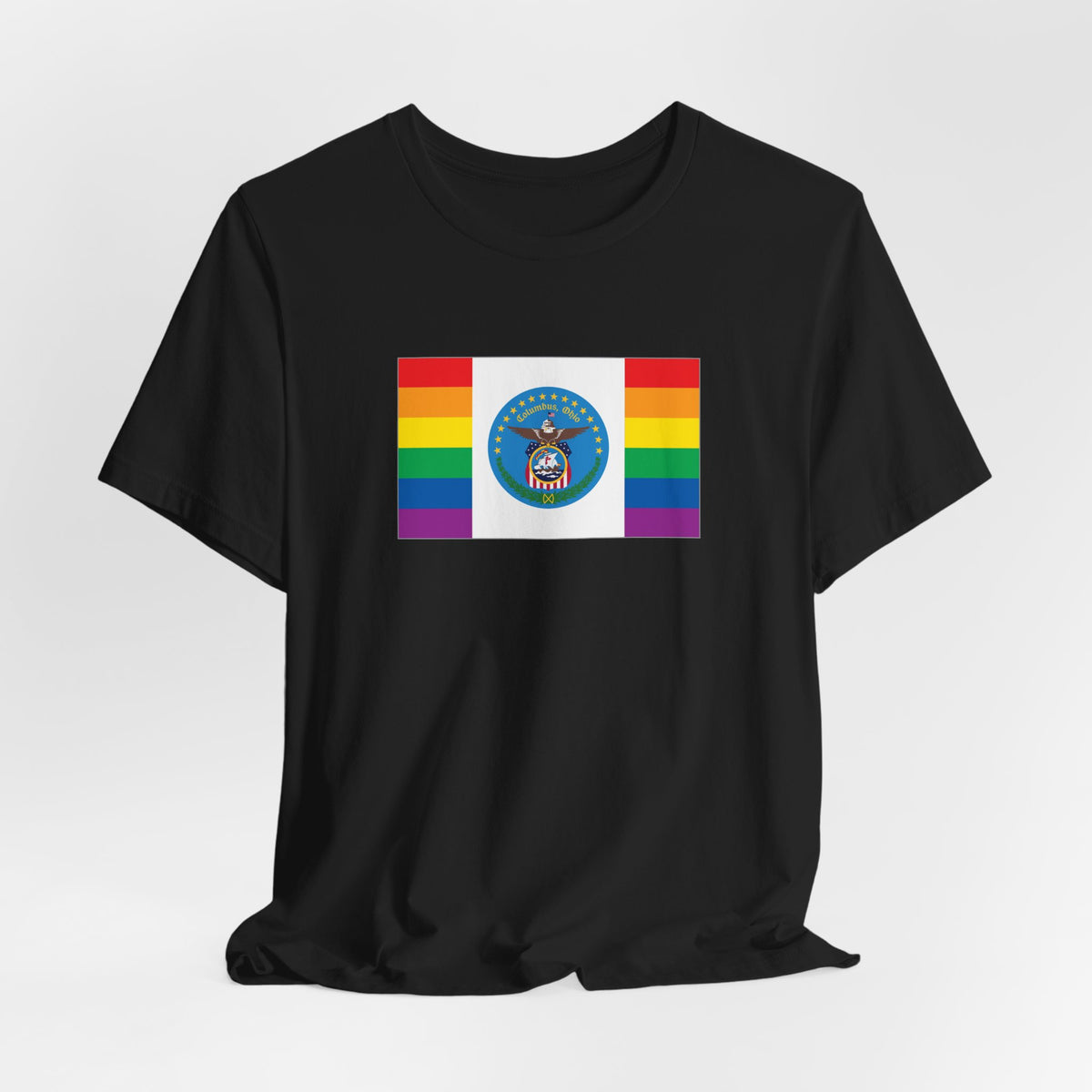Columbus, Ohio Rainbow Pride Flag T-shirt, Several Color Options