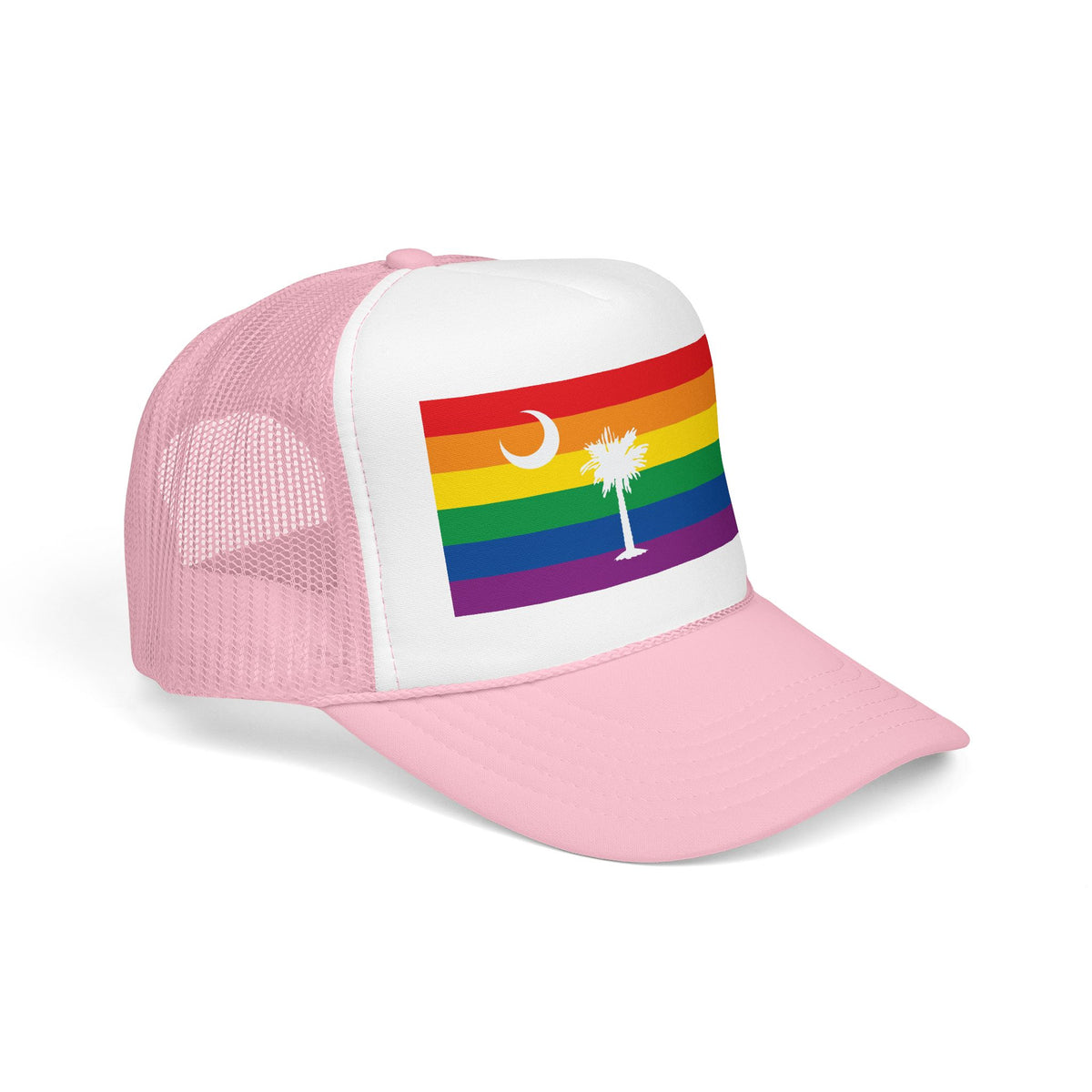 South Carolina Rainbow Pride Flag "UNITED" Printed Foam Trucker Hat, Several Color Options