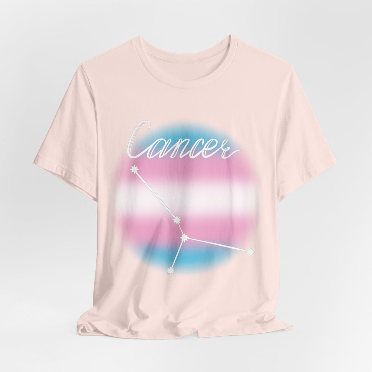 Cancer Constellation T-shirt, Astrology, Transgender Pride Flag