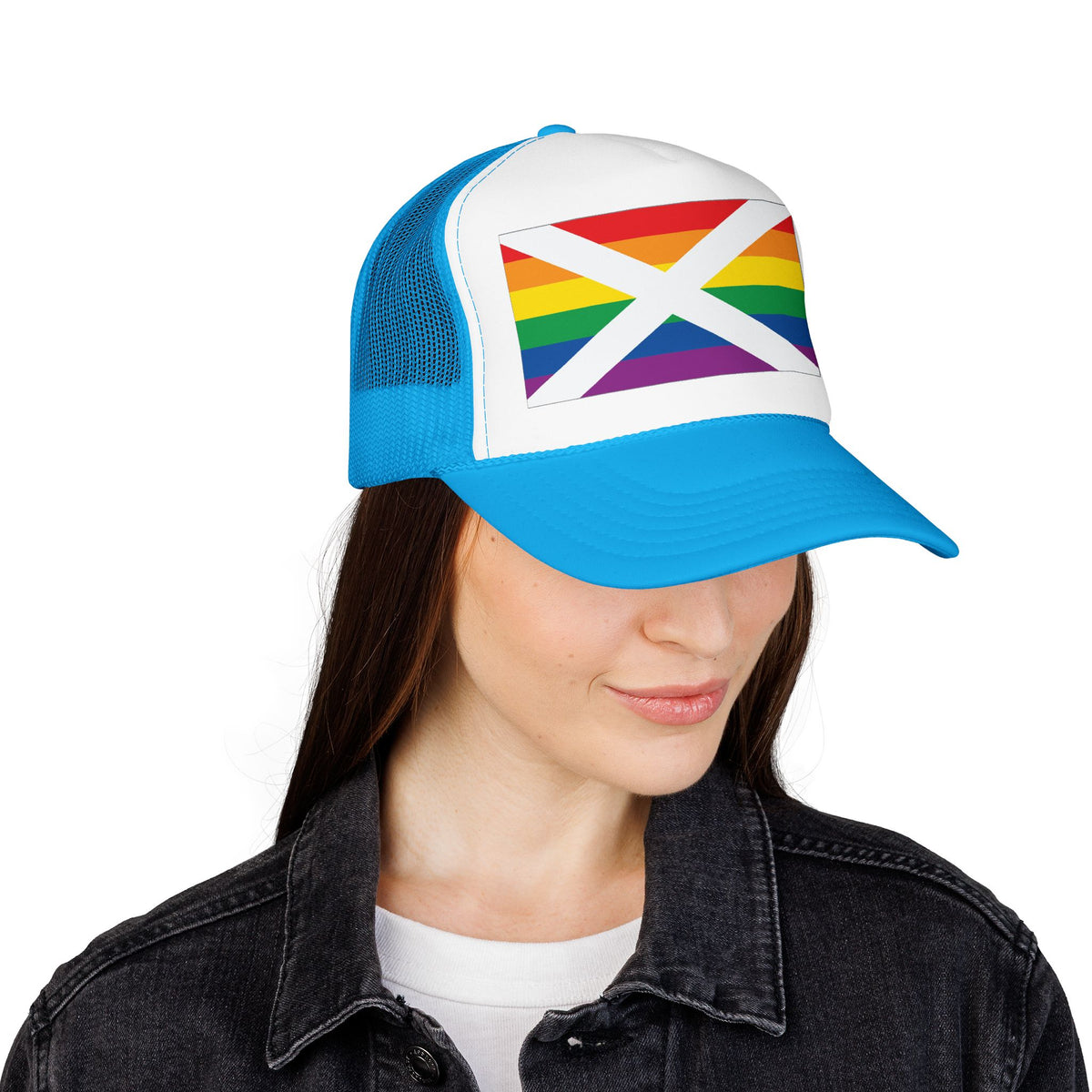 Alabama Rainbow Pride Flag "UNITED" Printed Foam Trucker Hat, Several Color Options