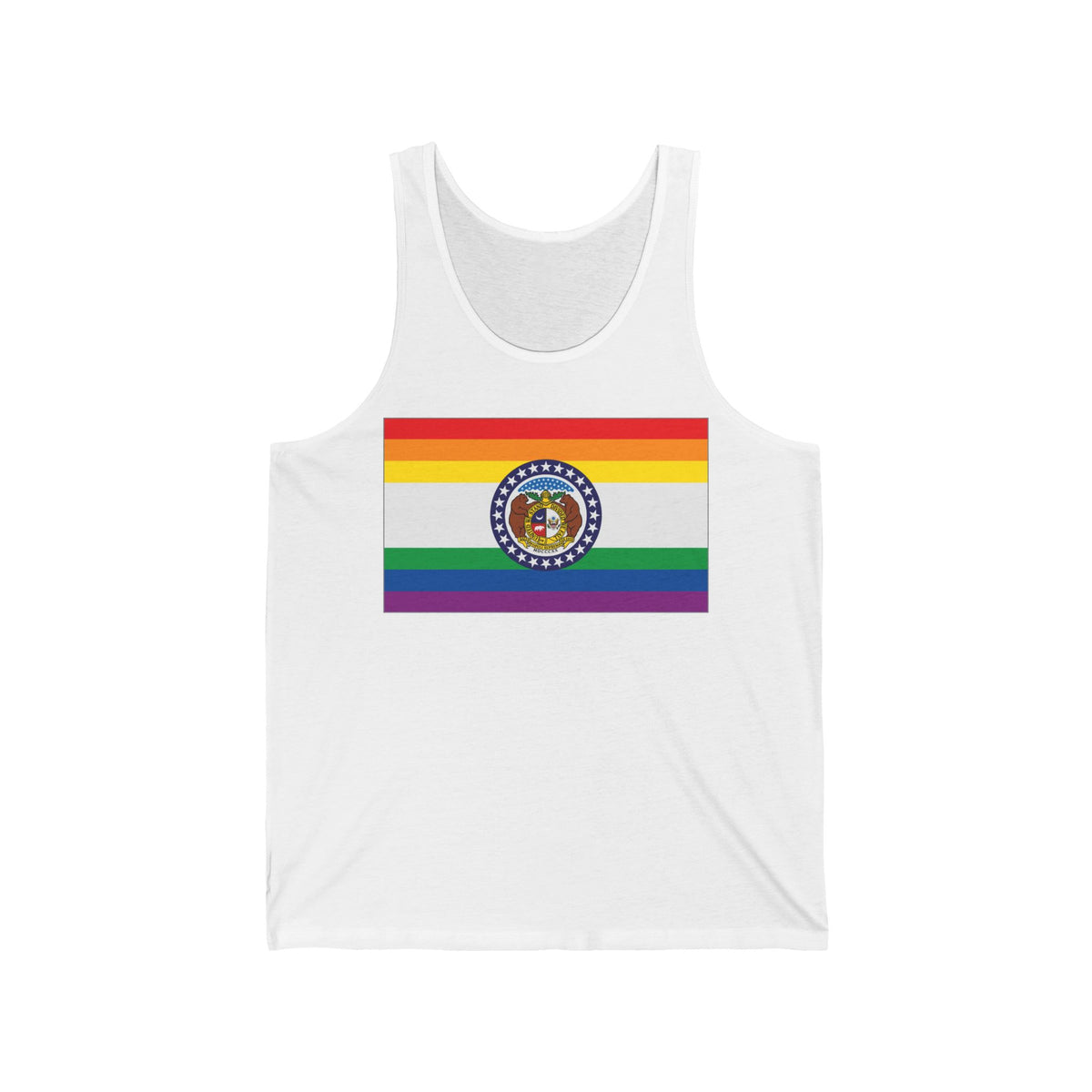 Missouri Rainbow Pride Flag Jersey Tank