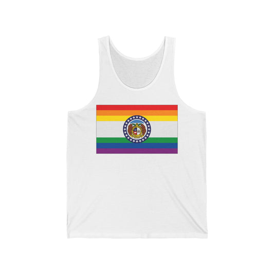 Missouri Rainbow Pride Flag Jersey Tank
