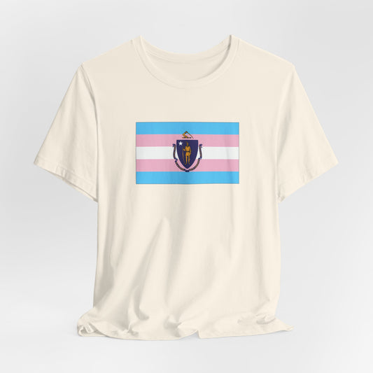 Massachusetts Transgender Pride Flag T-shirt, Several Color Options