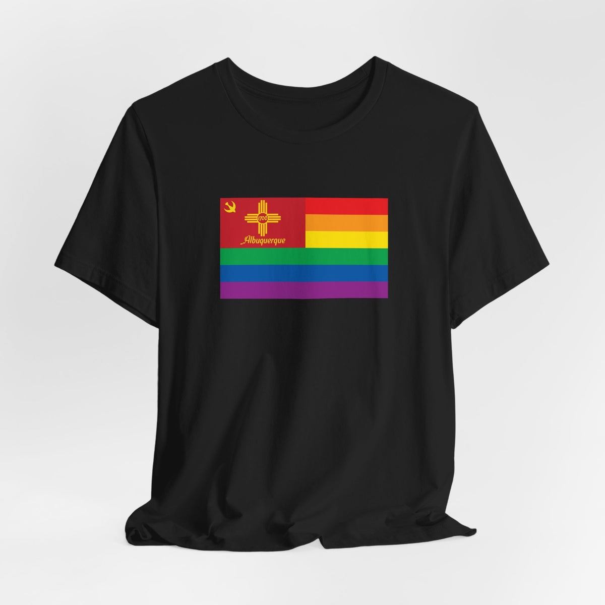 Albuquerque, New Mexico Rainbow Pride Flag T-shirt, Several Color Options