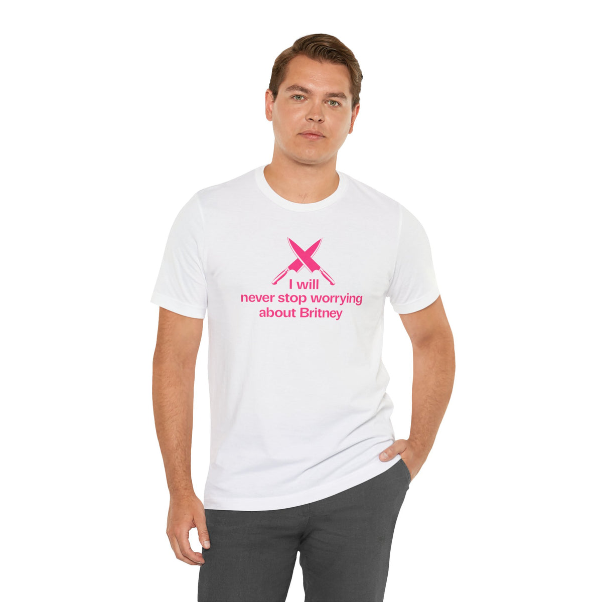 I will never stop worrying about Britney T-shirt, Black and Pink T-shirt Color Options