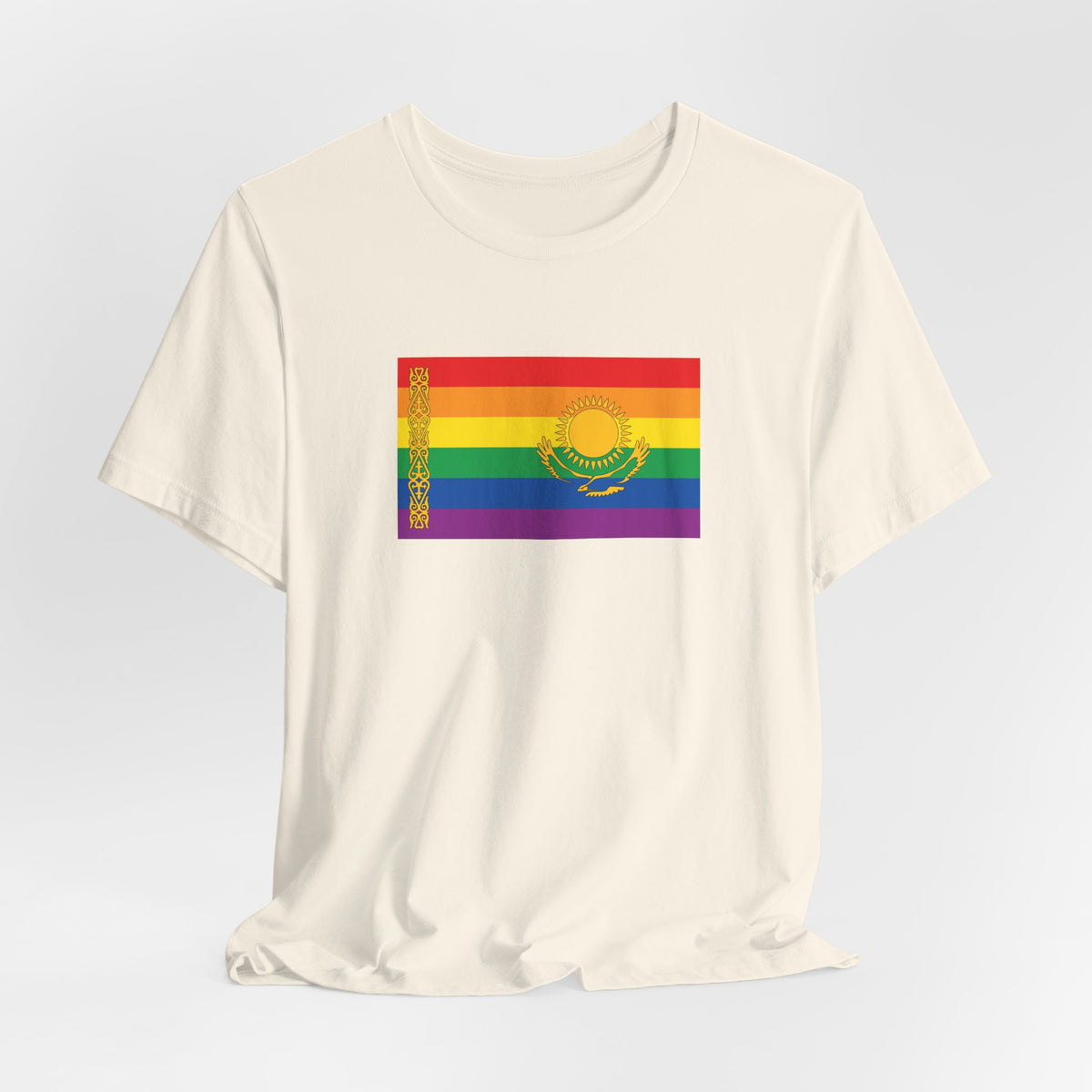 Kazakhstan Rainbow Pride Flag T-shirt, Several Color Options