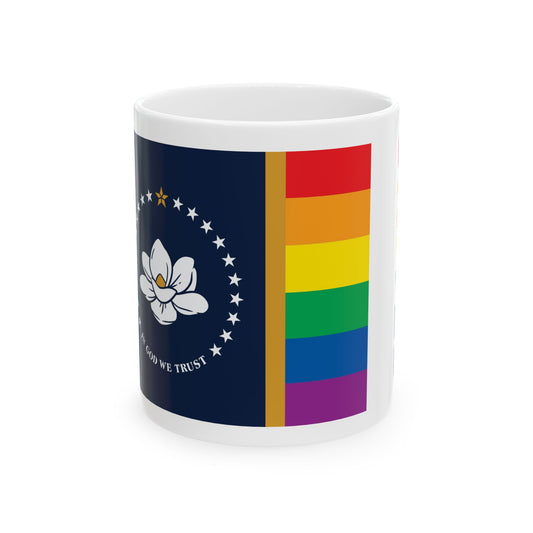Mississippi Rainbow Pride Flag "UNITED" Ceramic Mug