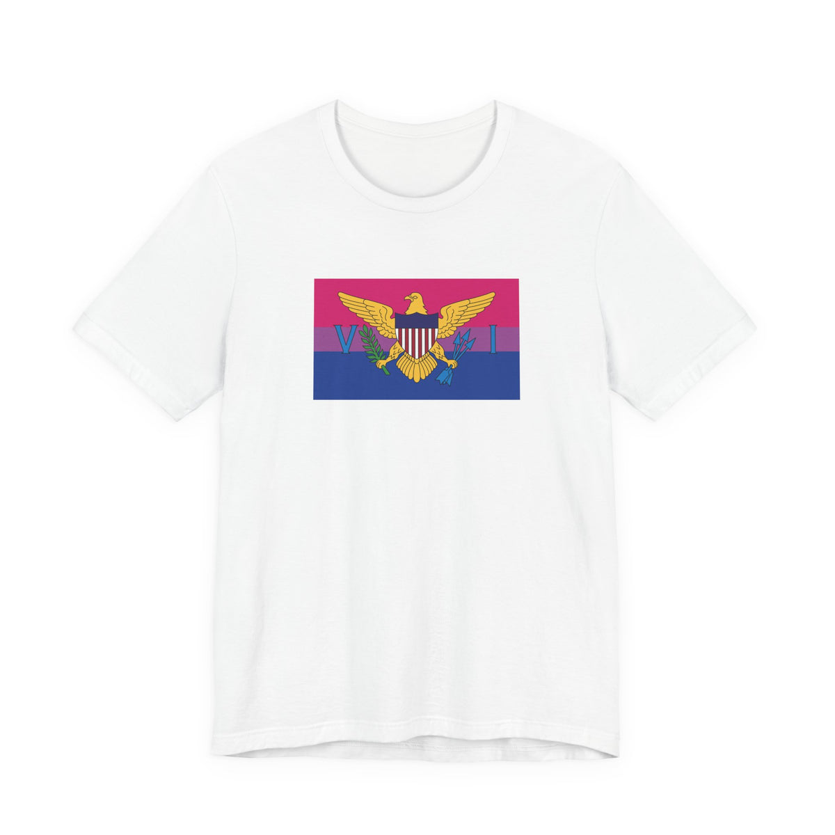 U.S. Virgin Islands Bisexual Pride Flag T-shirt, Several Color Options