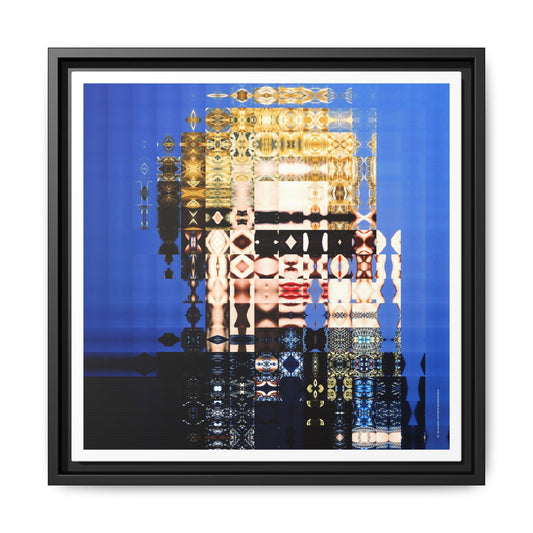 Iconic Borderline-Blonde Early Queen of Pop Abstract Portrait Collage Art, Matte Canvas, Framed (Multi-color options)