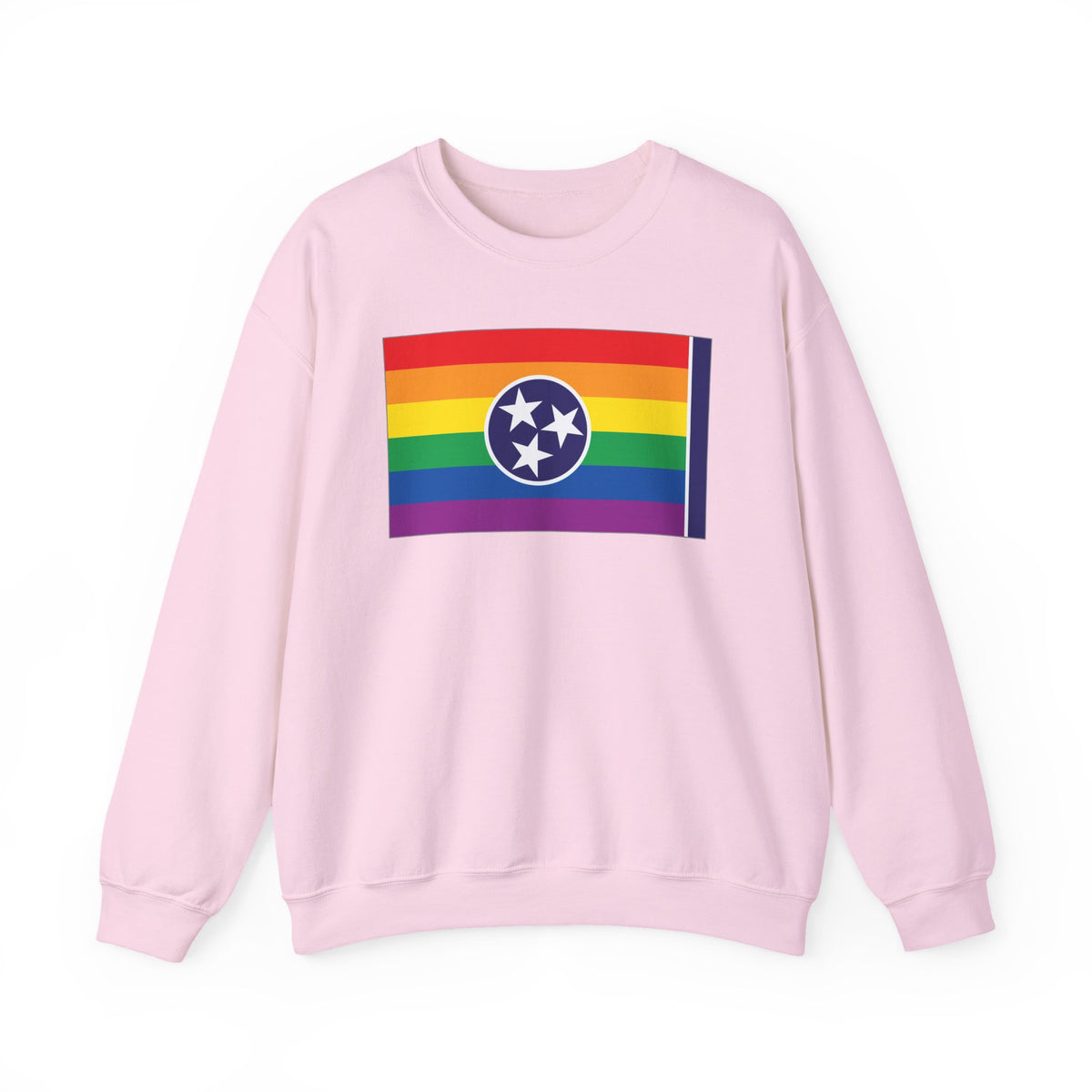 Tennessee Rainbow Pride Flag Unisex Crewneck Sweatshirt, White, Black or Light Pink