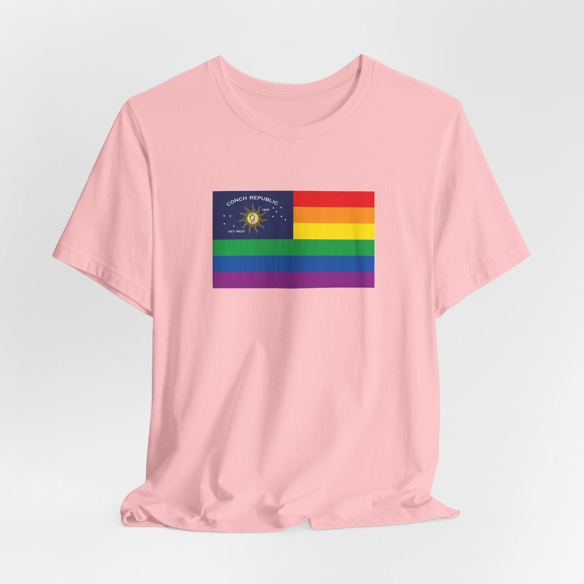 Key West, Florida Rainbow Pride Flag T-shirt, Several Color Options