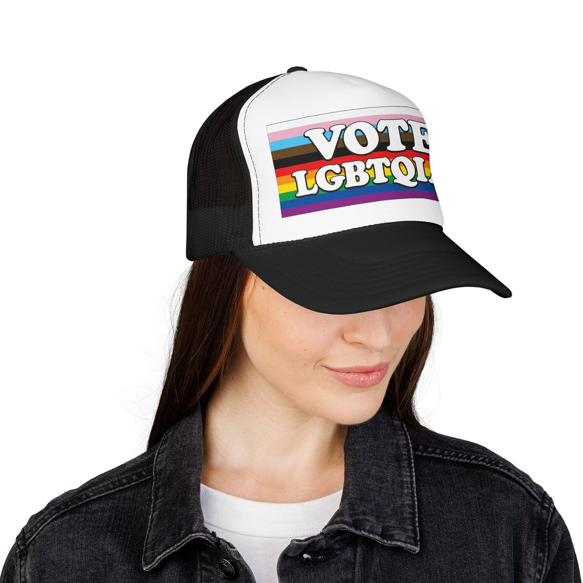VOTE LGBTQIA+ Trucker Cap, LGBTQIA+ Rights & Equality Statement Hat