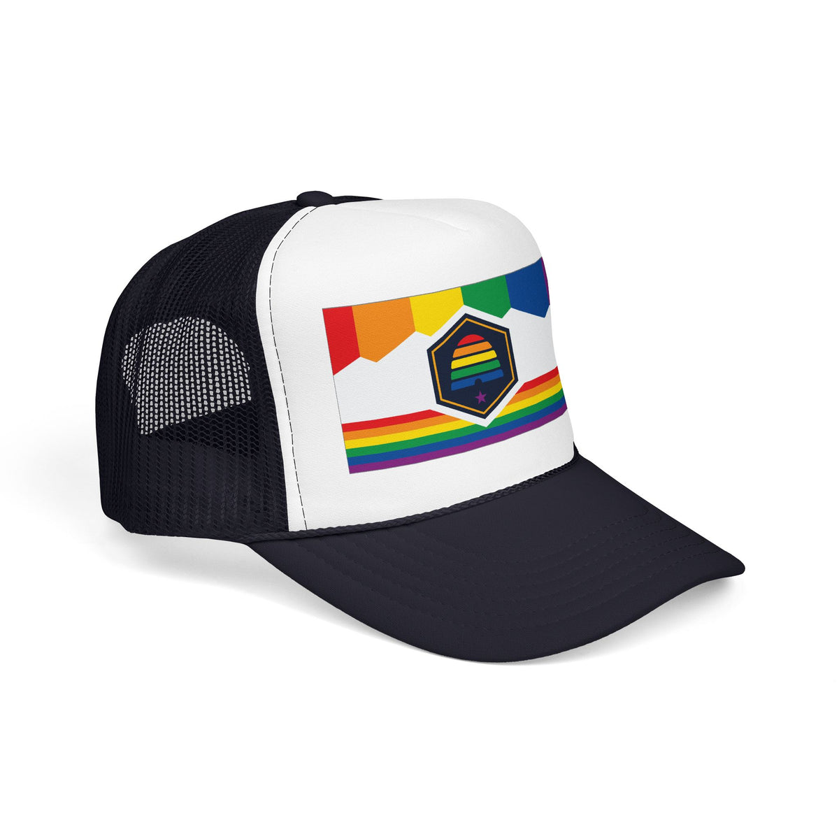 Utah Rainbow Pride Flag "UNITED" Printed Foam Trucker Hat, Several Color Options