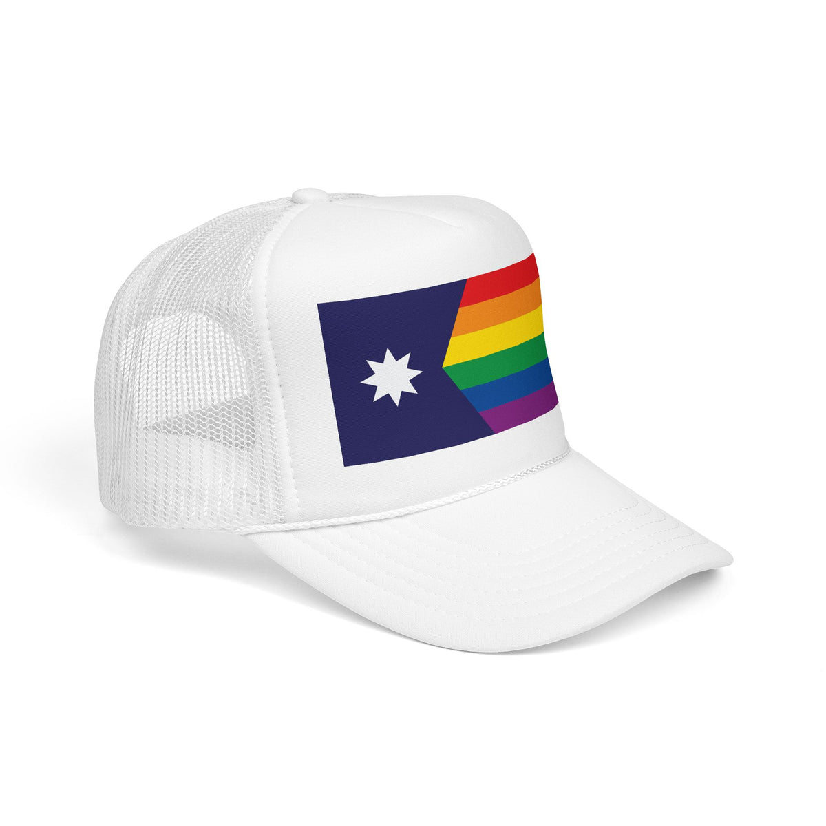 Minnesota Rainbow Pride Flag "UNITED" Printed Foam Trucker Hat, Several Color Options