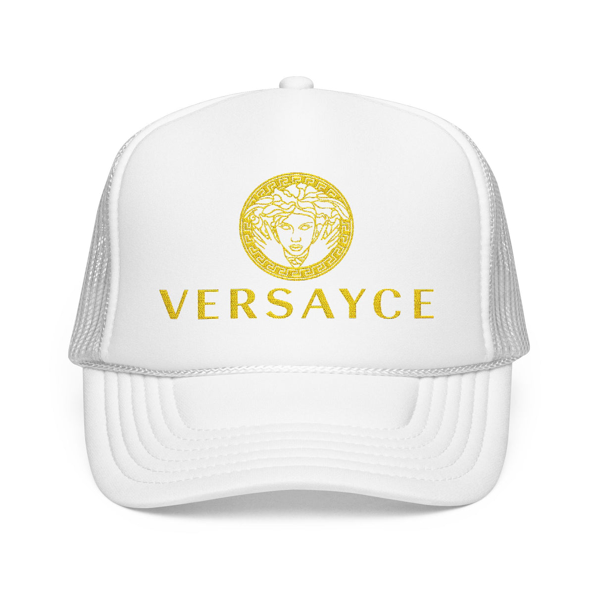 VERSAYCE Gold Logo Embroidered Trucker Hat
