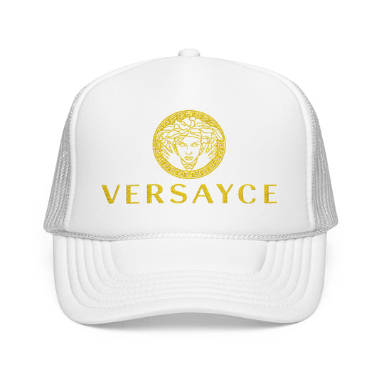 VERSAYCE Gold Logo Embroidered Trucker Hat