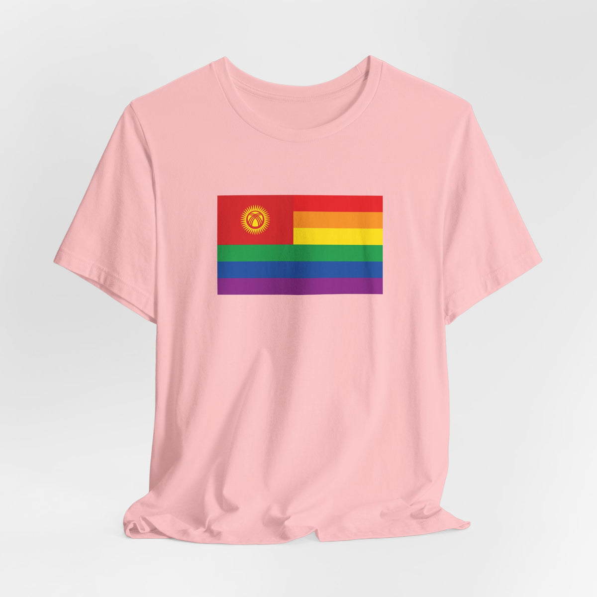 Kyrgyzstan Rainbow Pride Flag T-shirt, Several Color Options