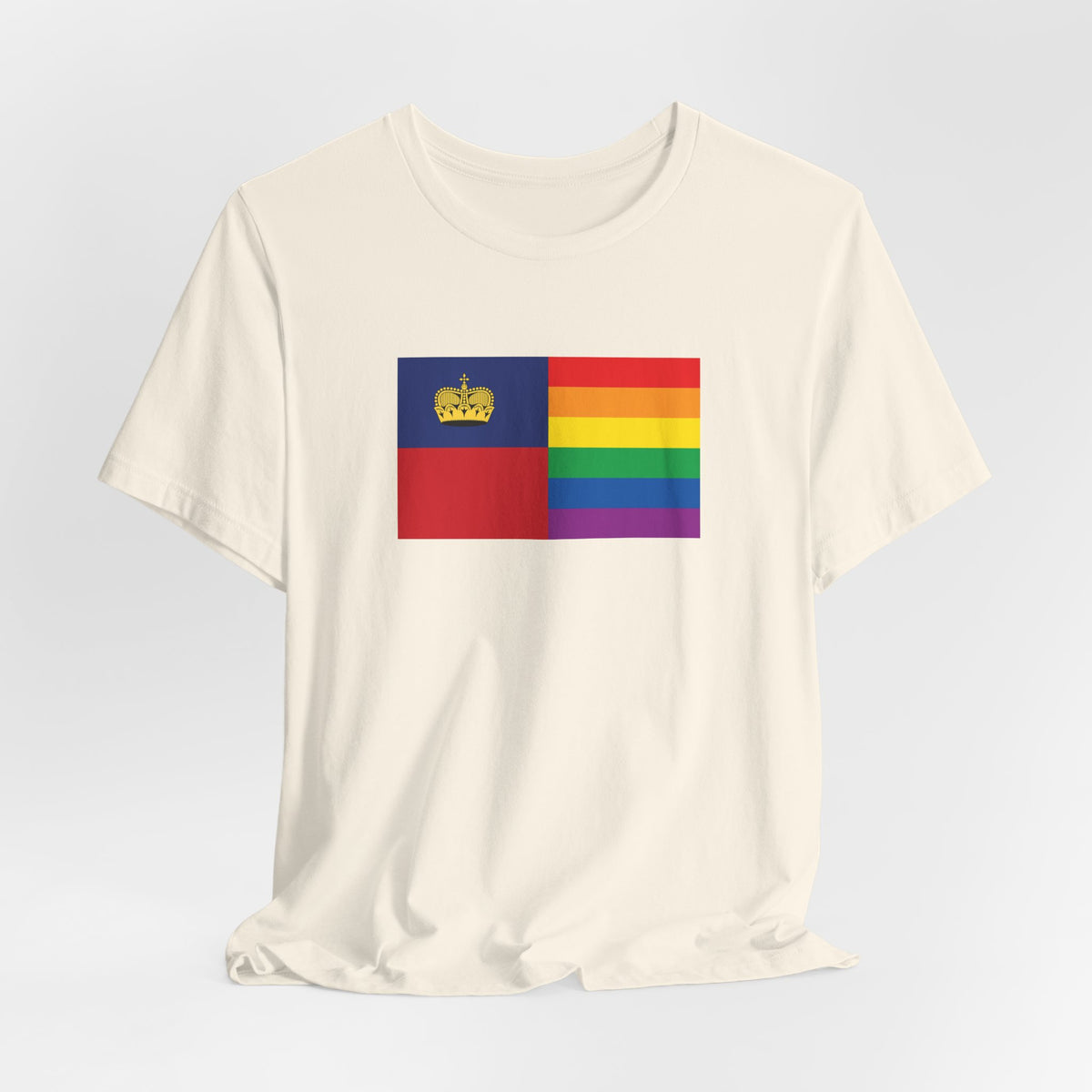 Liechtenstein Rainbow Pride Flag T-shirt, Several Color Options