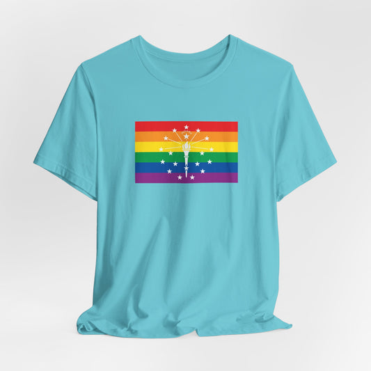 Indiana Rainbow Pride Flag T-shirt, Several Color Options