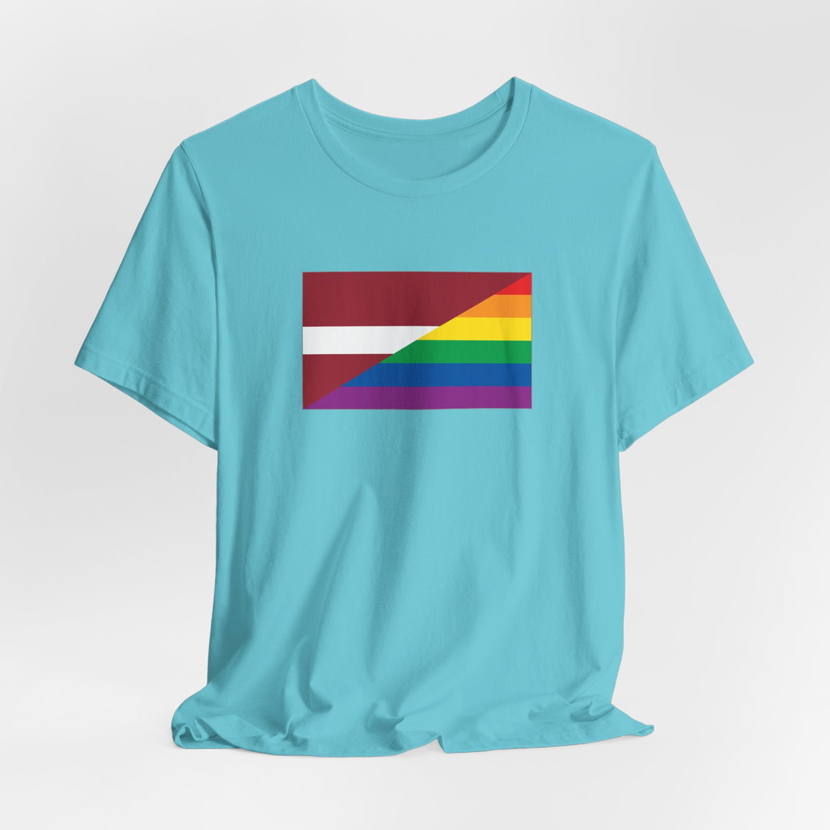Latvia Rainbow Pride Flag T-shirt, Several Color Options