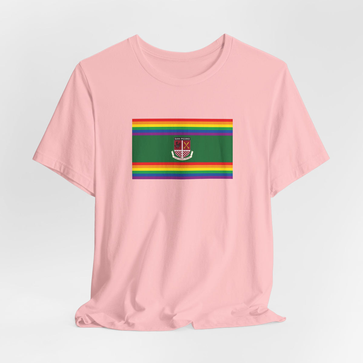 San Pedro, Belize Rainbow Pride Flag T-shirt, Several Color Options