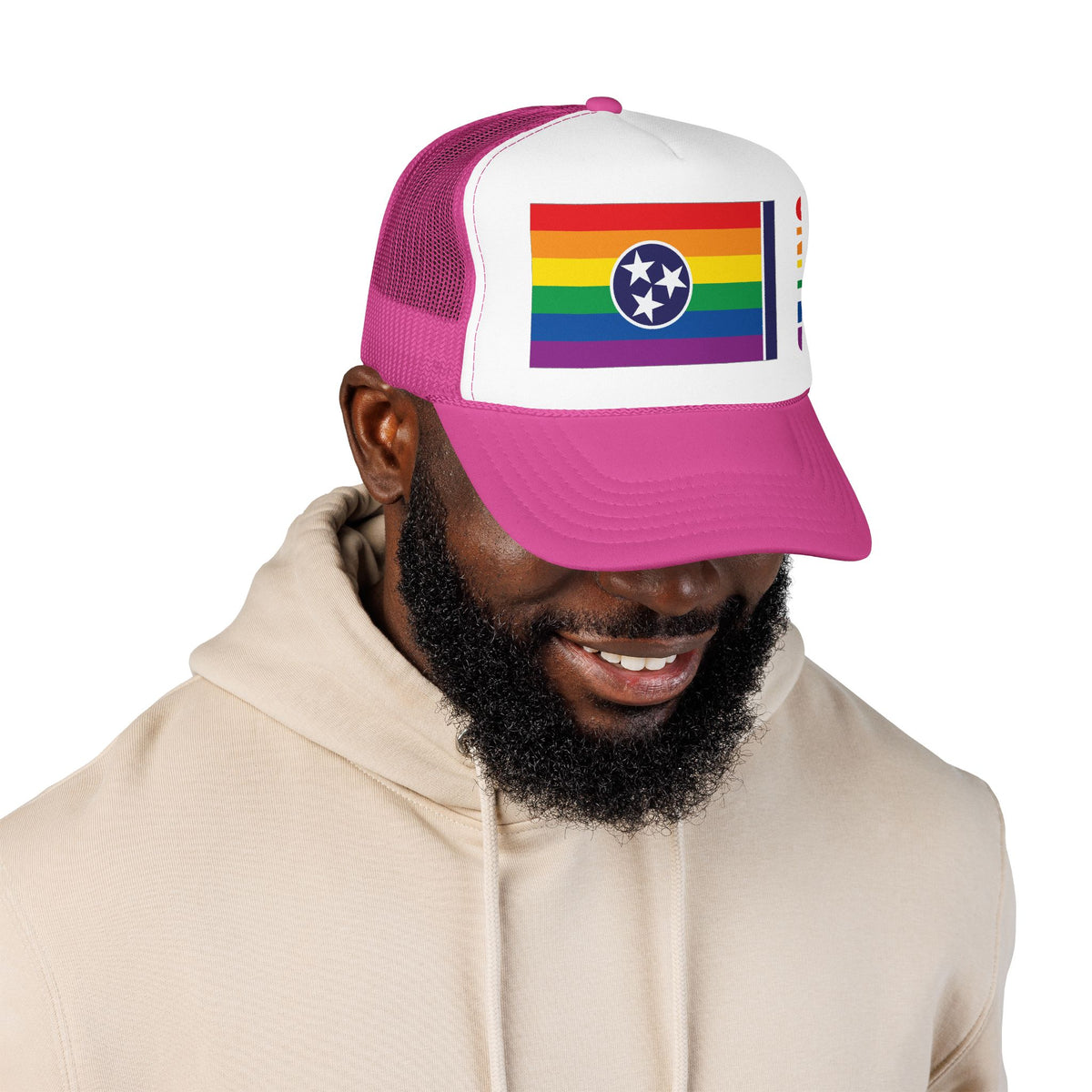 Tennessee Rainbow Pride Flag "UNITED" Printed Foam Trucker Hat, Several Color Options