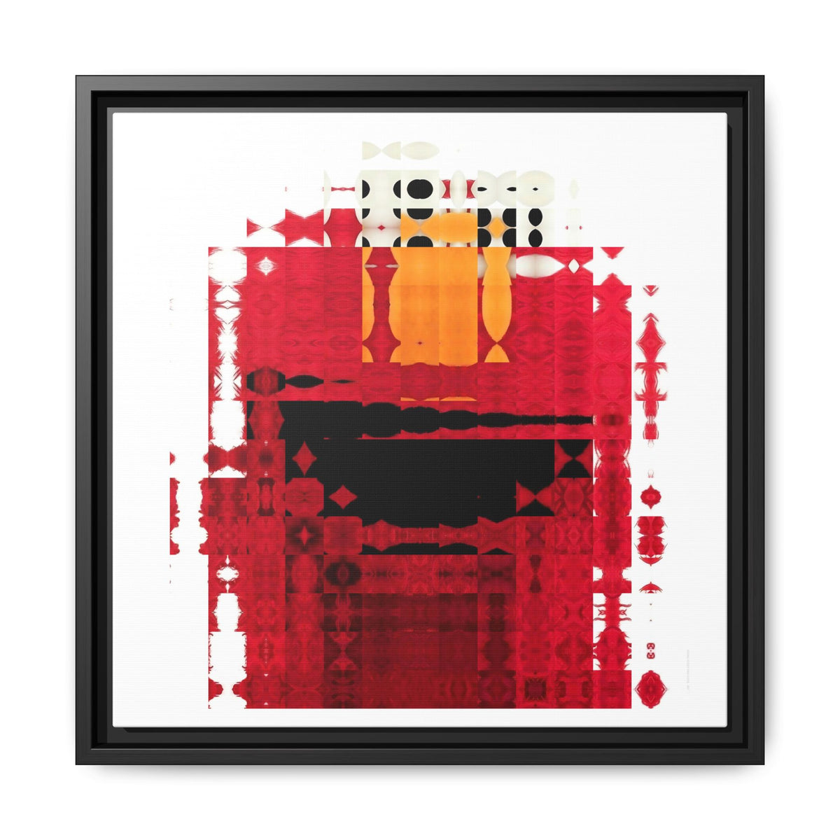 Iconic Fuzzy Red Cutie Monster from the Street Abstract Portrait Collage Art, Matte Canvas, Framed (Multi-color options)