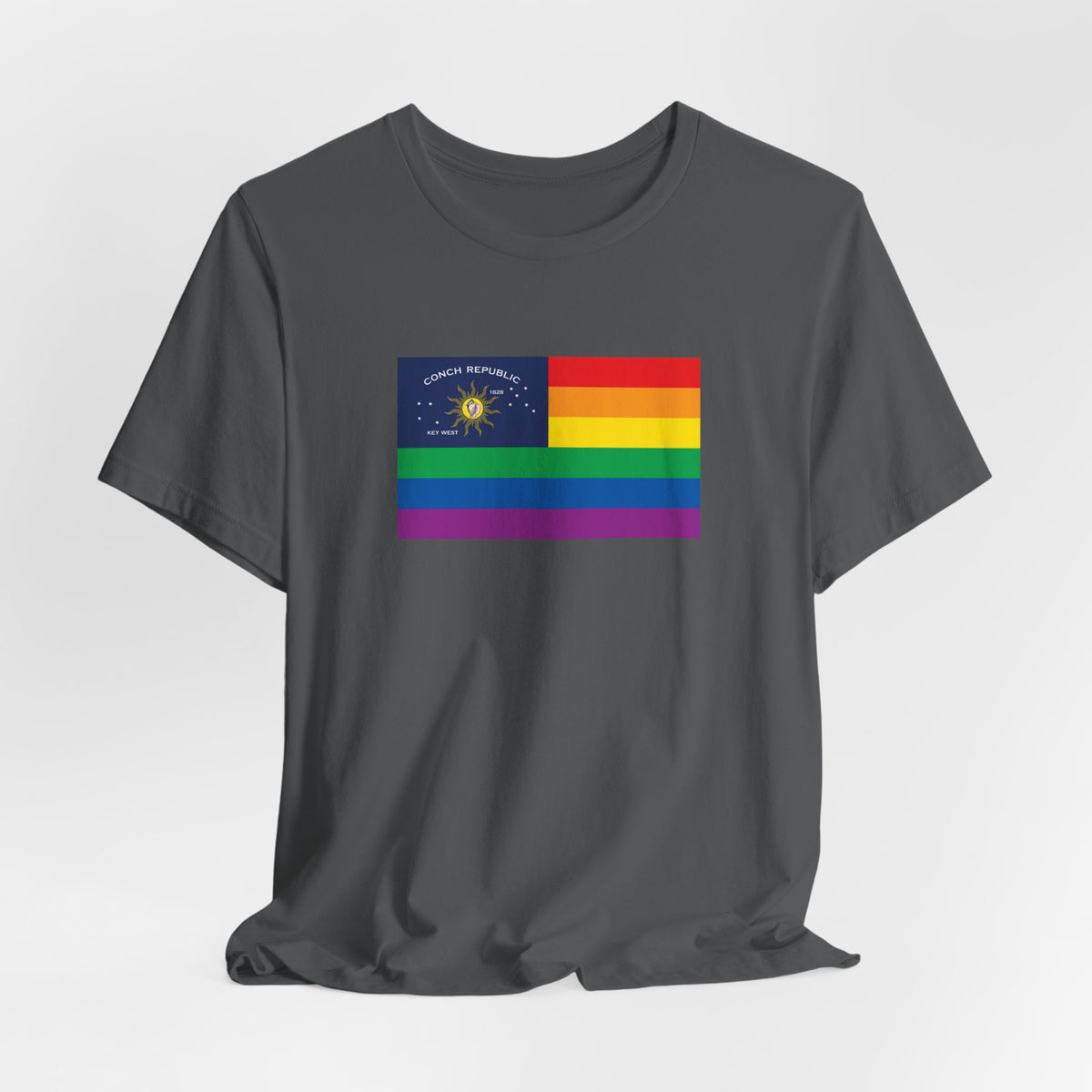 Key West, Florida Rainbow Pride Flag T-shirt, Several Color Options