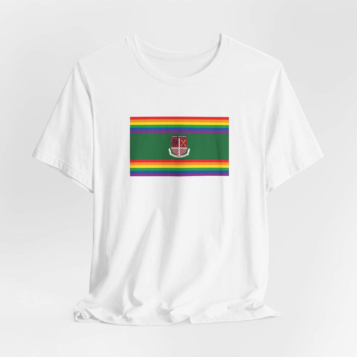 San Pedro, Belize Rainbow Pride Flag T-shirt, Several Color Options
