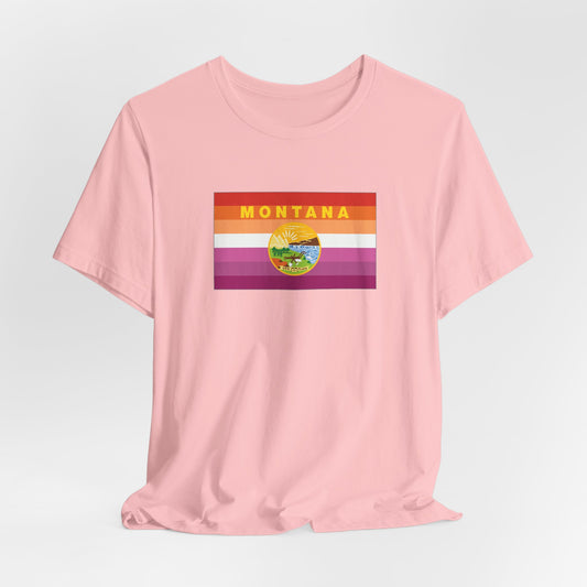 Montana Lesbian Pride Flag T-shirt, Several Color Options