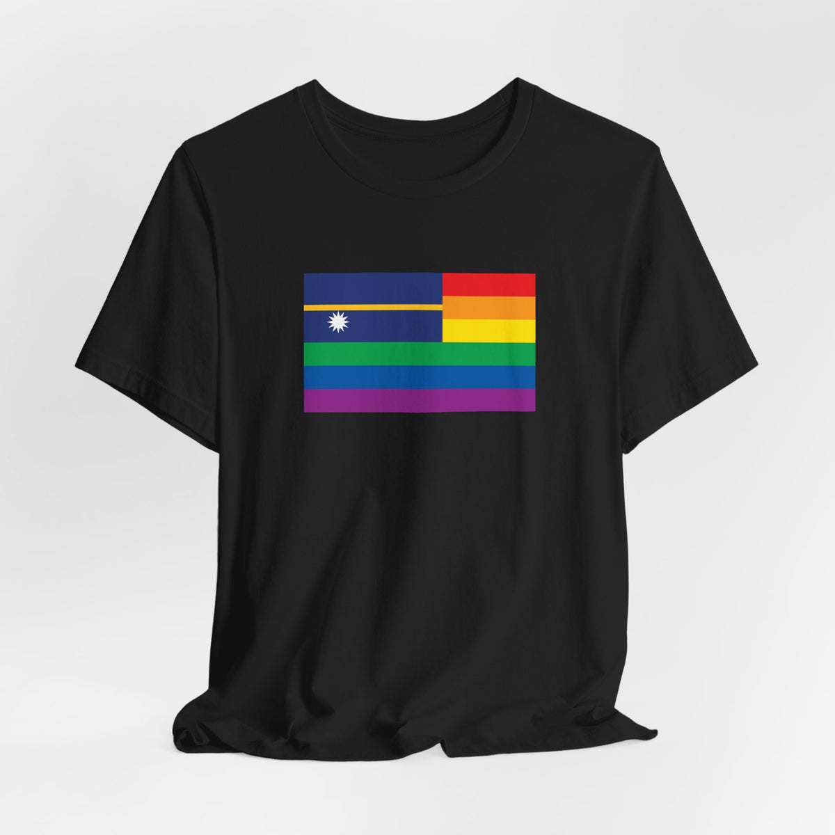 Nauru Rainbow Pride Flag T-shirt, Several Color Options