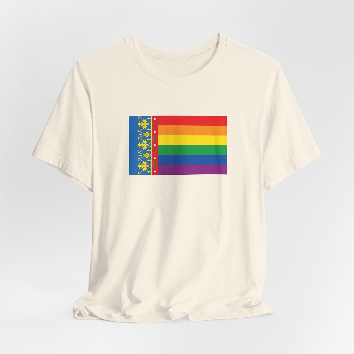 Valencia, Spain Rainbow Pride Flag T-shirt, Several Color Options