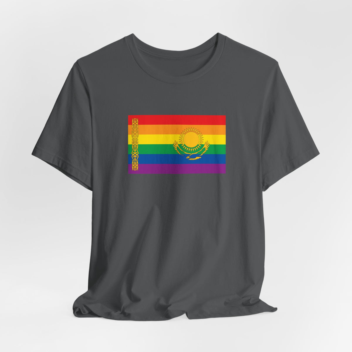 Kazakhstan Rainbow Pride Flag T-shirt, Several Color Options